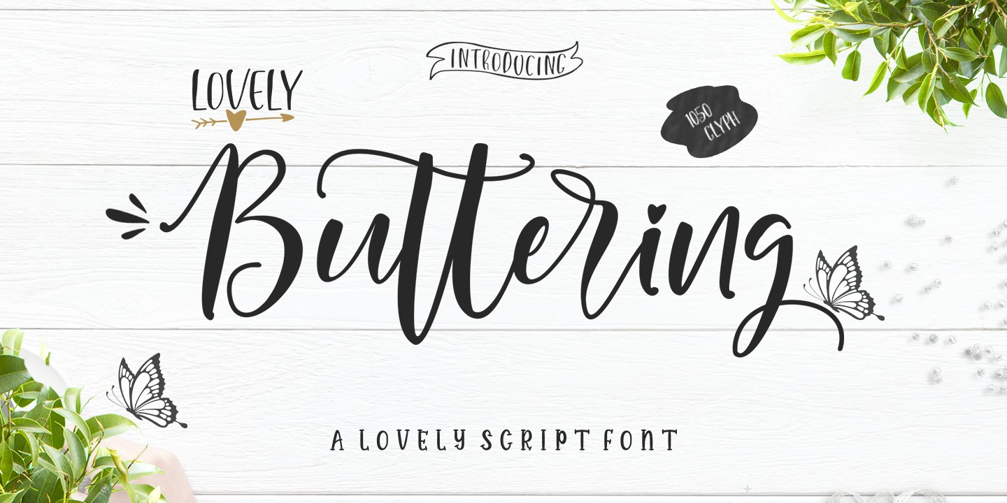 Beispiel einer Lovely Buttering Script Regular-Schriftart